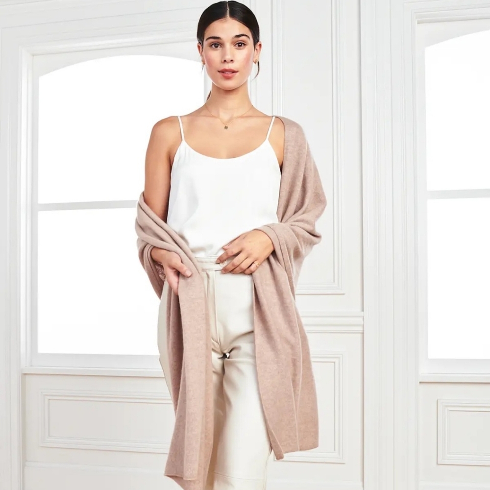 Quince 100% Cashmere Wrap In Oatmeal